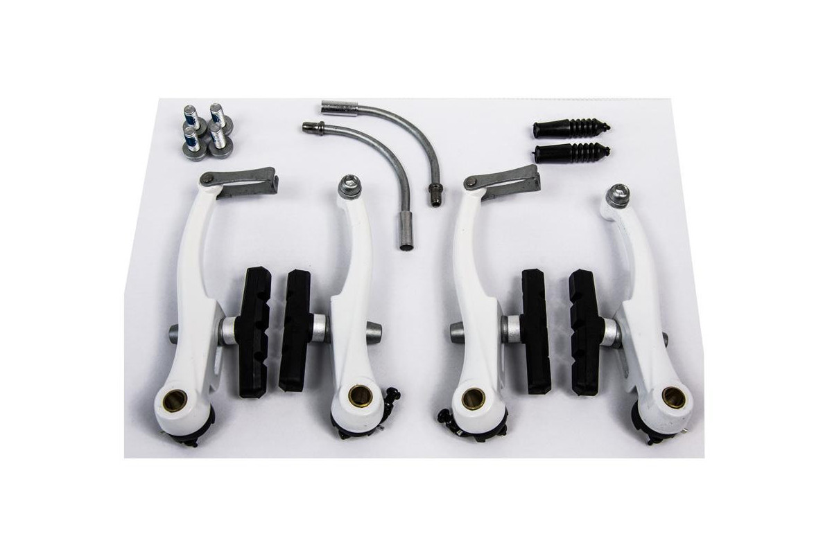 SZCZĘKI H-CA V-BRAKE SACCON ALU BIAŁE NA 2 KOŁA SZCZĘKI H-CA V-BRAKE SACCON ALU BIAŁE NA 2 KOŁA