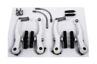 SZCZĘKI H-CA V-BRAKE SACCON ALU BIAŁE NA 2 KOŁA