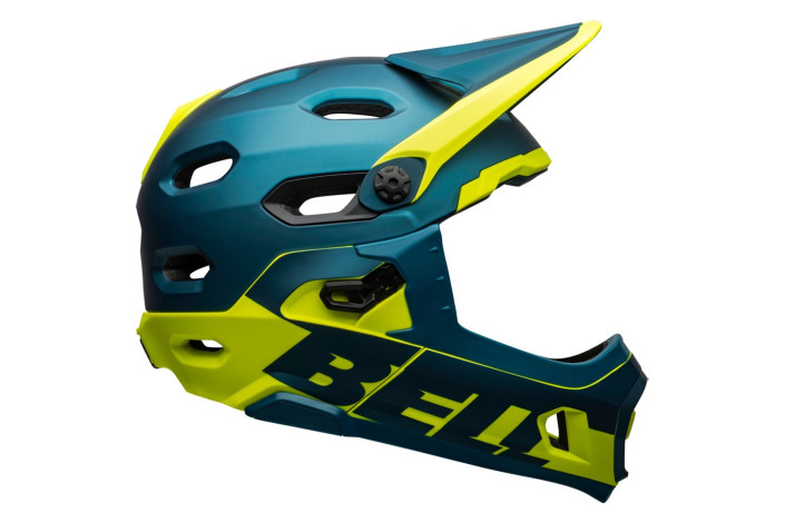 Kask full face BELL SUPER DH MIPS SPHERICAL matte gloss blue hi-viz roz. L (58-62 cm) (NEW).