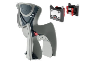 Fotelik dziecięcy OKBABY BODYGUARD / BABY SHIELD (27,5”-29” pręt 114 stopni ZN+H70 + zapięcie) szary/ciemnoszary (NEW)