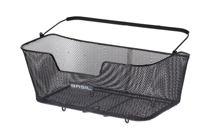 Kosz na tylny bagażnik BASIL BASE XL + haczyki mocujące, stalowy czarny (NEW)