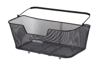 Kosz na tylny bagażnik BASIL BASE XL + haczyki mocujące, stalowy czarny (NEW)