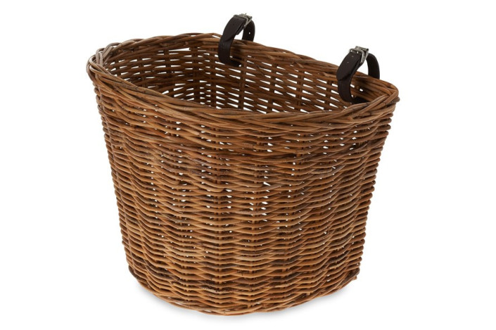 Kosz na kierownicę / przedni bagażnik BASIL DARCY L mocowanie na paski, ratan varnished natural (DWZ)