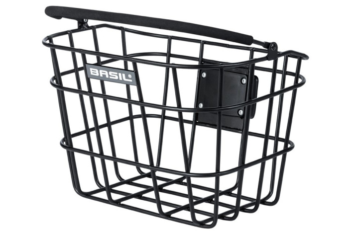 Kosz na kierownicę BASIL BREMEN ALU BASKET KF + KF adapter plate (70158) aluminiowy czarny (NEW)