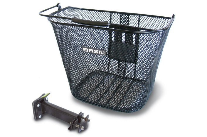 Kosz na kierownicę BASIL BREMEN BE +  BASEASY System Holder (śr. 22-25,4mm) stalowy czarny (NEW)