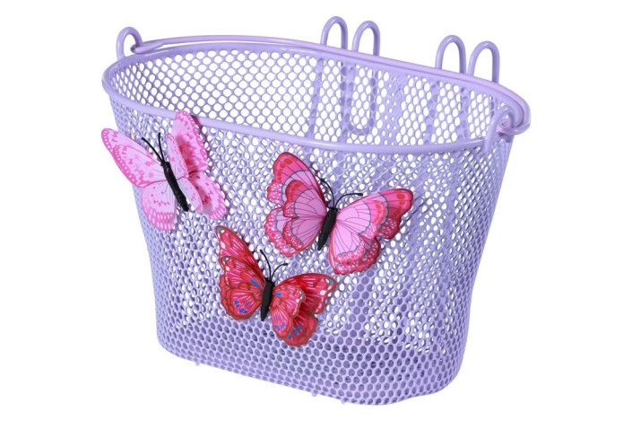 Kosz na kierownicę BASIL JASMIN BASKET JUNIOR BUTTERFLY BASKETi 12"-20" stalowy lila (NEW)