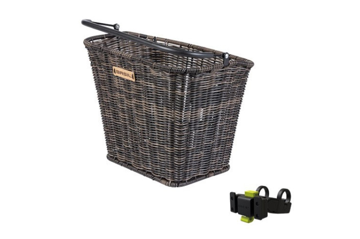 Kosz na kierownicę BASIL BREMEN RATAN LOOK FRONT BASKET, KF + handlebar holder, średnica 22-31.8mm, nature brown (NEW)