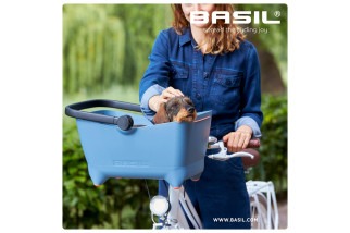 Kosz na przód na kierownicę BASIL BUDDY DOG BICYCLE BASKET FRONT KF 32L, KF System, faded denim (NEW)