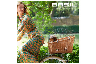 Kosz na tylny bagażnik BASIL PASJA dla zwierząt MIK 45cm, MIK System (ready to go) wiklinowy natural (NEW)