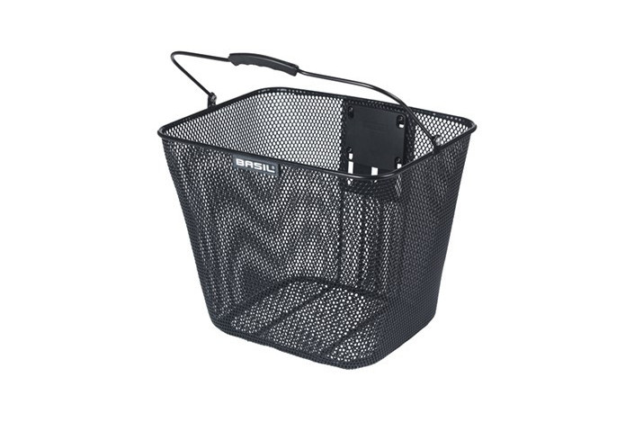 Kosz na kierownicę BASIL BILBAO, KlickFix, Stalowy, Czarny (NEW 2025)