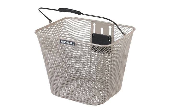 Kosz na kierownicę BASIL BILBAO, KlickFix, Stalowy, Nude Metallic (NEW 2025)