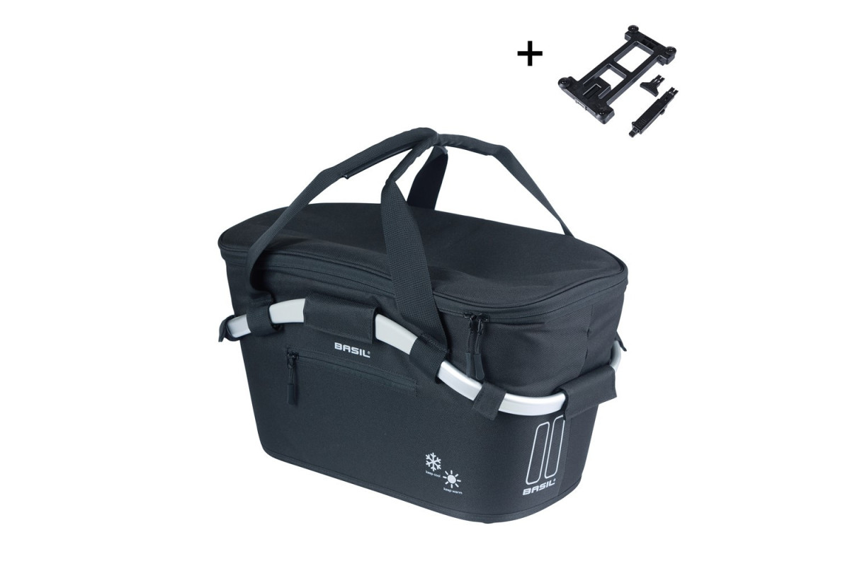 Kosz na tylny bagażnik BASIL CLASSIC CARRY ALL ISO, MIK z adapterem do mocowania, 18L, Czarny (NEW 2025) Kosz na tylny bagażnik BASIL CLASSIC CARRY ALL ISO, MIK z adapterem do mocowania, 18L, Czarny (NEW 2025)