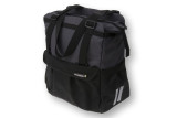 Sakwa miejska pojedyncza BASIL SHOPPER XL 20L, mocowanie na haki Hook-On System, wodoodporna czarno-grafitowa (DWZ)