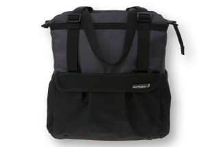 Sakwa miejska pojedyncza BASIL SHOPPER XL 20L, mocowanie na haki Hook-On System, wodoodporna czarno-grafitowa (DWZ)