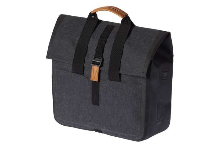 Sakwa miejska pojedyncza BASIL URBAN DRY SHOPPER 25L, Hook On System, 100% wodoodporna charcoal melee (NEW)
