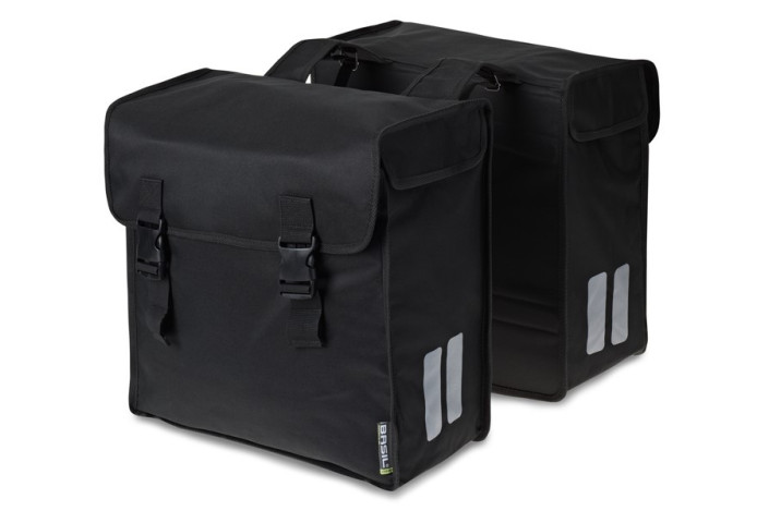 Sakwa miejska podwójna BASIL MARA 3XL 52L, mocowanie na paski, wodoodporna czarna (NEW)