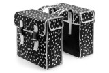 Sakwa miejska podwójna BASIL MARA XL 35L, mocowanie na paski, wodoodporna czarna heart dots (NEW)