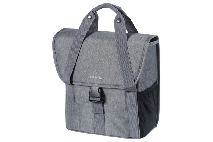 Sakwa miejska pojedyncza BASIL GO SINGLE BAG 16L, Hook On System, grey melee (NEW)