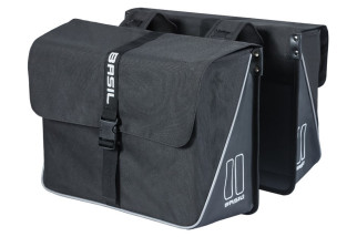 Sakwa miejska podwójna BASIL FORTE DOUBLE PANNIER BAG 35L, Universal Bridge System, wodoodpornaa black (NEW)