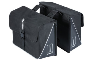 Sakwa miejska podwójna BASIL FORTE DOUBLE PANNIER BAG 35L, Universal Bridge System, wodoodpornaa black (NEW)