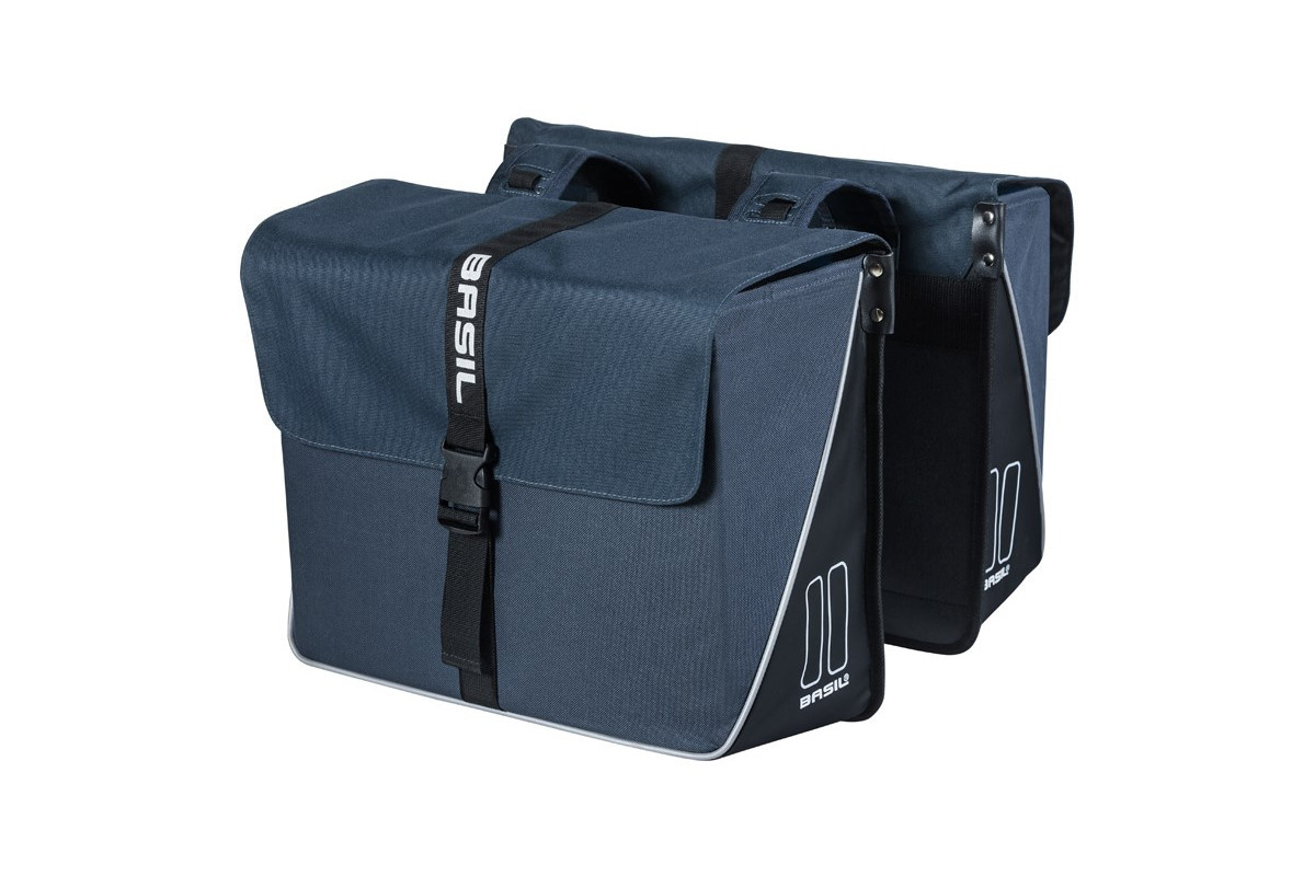 Sakwa miejska podwójna BASIL FORTE DOUBLE PANNIER BAG 35L, Universal Bridge System, wodoodporna poliester, navy blue black (NEW) Sakwa miejska podwójna BASIL FORTE DOUBLE PANNIER BAG 35L, Universal Bridge System, wodoodporna poliester, navy blue black (NEW)
