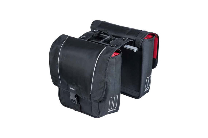 Sakwa miejska podwójna BASIL SPORT DESIGN DOUBLE PANNIER BAG MIK 32L, MIK System (ready to go), czarna (DWZ)