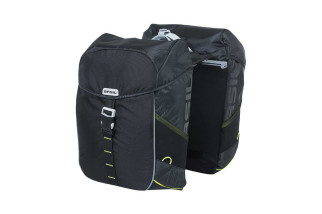 Sakwa turystyczna podwójna BASIL MILES DOUBLE PANNIER BAG 32L MIK System (ready to go), 100% wodoodporna black lime (NEW)