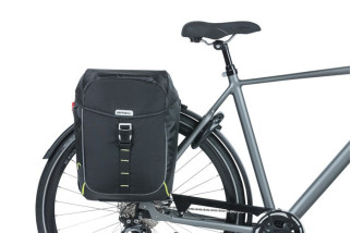 Sakwa turystyczna podwójna BASIL MILES DOUBLE PANNIER BAG 32L MIK System (ready to go), 100% wodoodporna black lime (NEW)