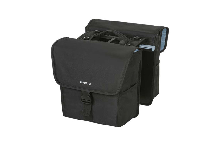 Sakwa miejska podwójna BASIL GO DOUBLE BAG MIK 32L MIK System (ready to go) solid black (NEW)