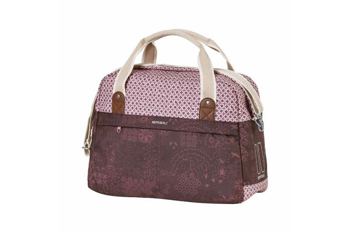 Sakwa miejska pojedyncza BASIL BOHEME CARRY ALL BAG 18L Hook On System, wodoodporna fig red (NEW)