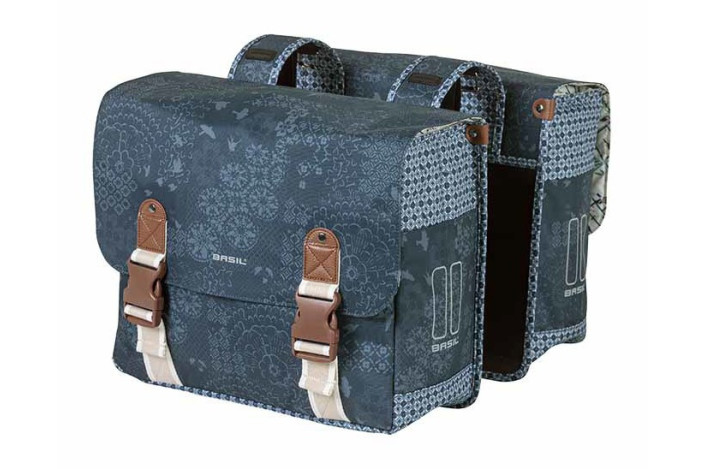 Sakwa miejska podwójna BASIL BOHEME DOUBLE PANNIER BAG 35L Universal Bridge System, wodoodporna indigo blue (NEW)