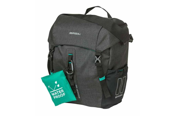 Sakwa pojedyncza BASIL DISCOVERY 365D SINGLE PANNIER BAG M 9L, Hook On System, wodoodporna black melee (NEW)