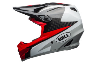 Kask full face BELL FULL-9 CARBON gloss white black hibiscus rio roz. M (55–57 cm)