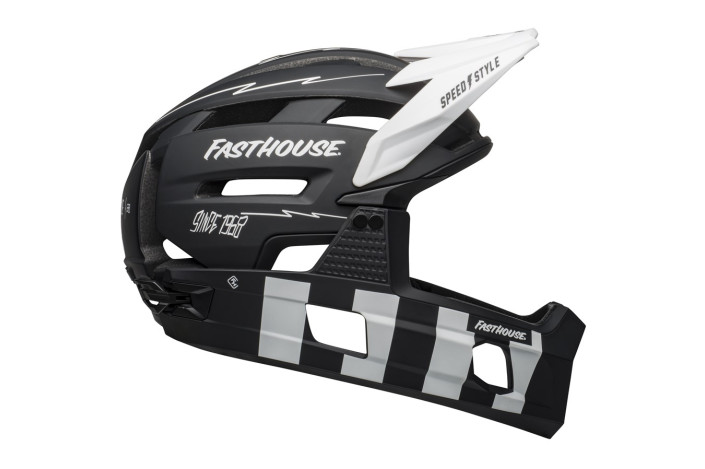 Kask full face BELL SUPER AIR R MIPS SPHERICAL matte black white fasthouse roz. L (59-63 cm) (NEW).