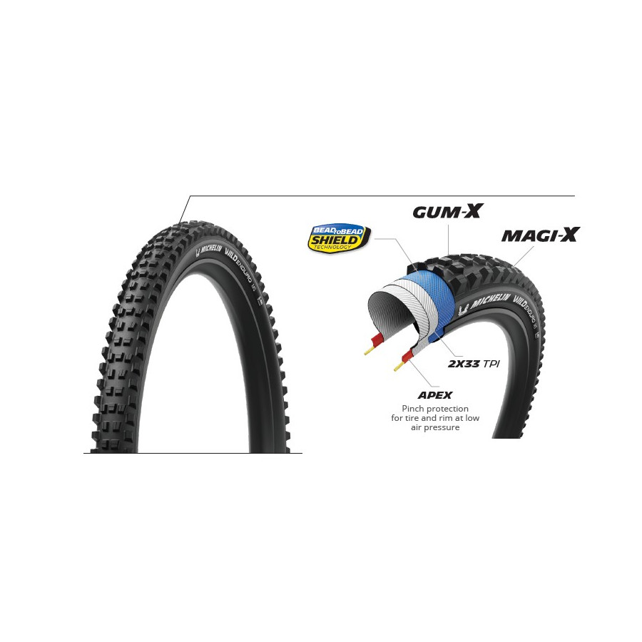 MICHELIN OPONA WILD ENDURO MS 27.5x2.40 PERFORMANCE LINE KEVLAR GUM-X/MAGI-X TS TLR (534238)