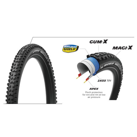 MICHELIN OPONA WILD ENDURO MH 27.5x2.50 PERFORMANCE LINE KEVLAR GUM-X/MAGI-X TS TLR (822348)