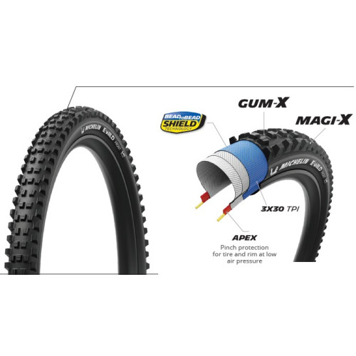 MICHELIN OPONA E-WILD FRONT 27.5x2.60 PERFORMANCE LINE KEVLAR GUM-X/MAGI-X TS TLR (51482)