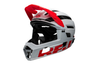 Kask full face BELL SUPER AIR R MIPS SPHERICAL matte gloss white infrared roz. L (59-63 cm) (NEW)
