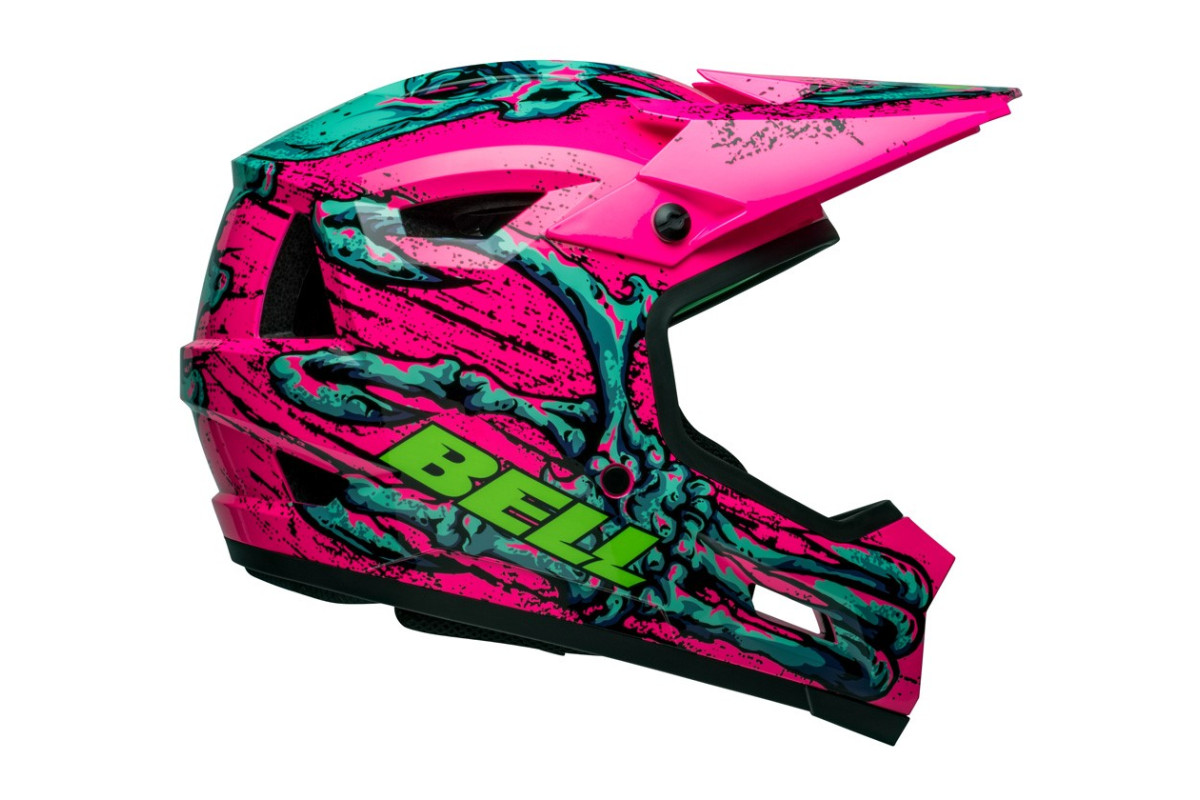 Kask full face BELL SANCTION 2 DLX MIPS bonehead gloss pink turquoise roz. XL (59-61 cm) (NEW) (LIMITED EDITION) Kask full face BELL SANCTION 2 DLX MIPS bonehead gloss pink turquoise roz. XL (59-61 cm) (NEW) (LIMITED EDITION)