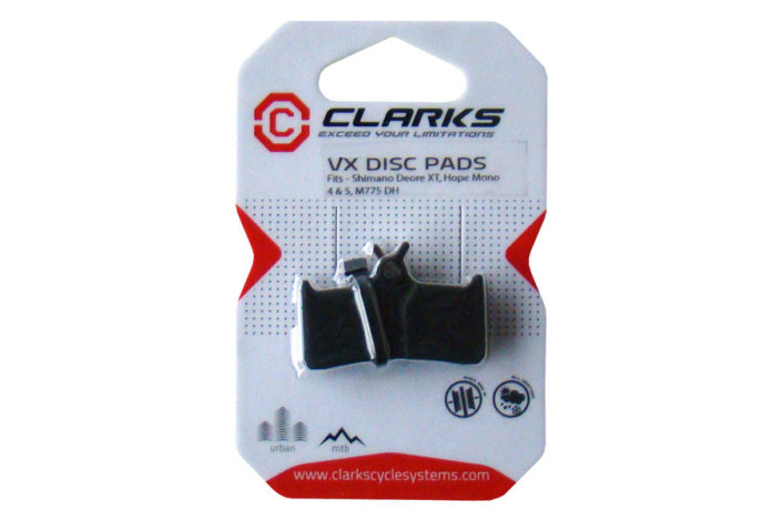 Klocki hamulcowe CLARKS dla SHIMANO/HOPE/SRAM (Shimano XT 755-756, M775, Hope Mono 4 & 5, Sram 9.0), Spiekane