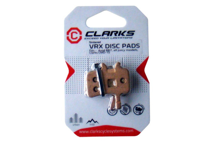 Klocki hamulcowe CLARKS dla AVID/SRAM (Avid Juicy 3, 5, 7, 7 Carbon, Ultimate, BB7, Clarks CMD-15), Spiekane