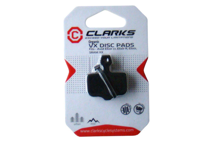 Klocki hamulcowe CLARKS dla AVID/SRAM (Avid Elixir 1, 3, 5, 7, Elixir R, Elixir CR, Sram XX-XO), Organiczne