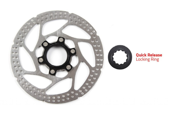 Tarcza hamulcowa CLARKS C-CL-160mm, Mocowanie Centerlock, Pierścień blokujący dla Quick Release, Srebrna