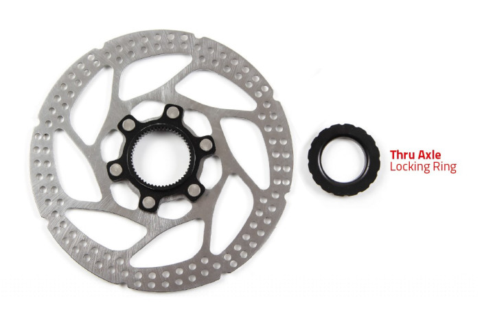 Tarcza hamulcowa CLARKS C-CL-160mm, Mocowanie Centerlock, Pierścień blokujący dla Thru Axle, Srebrna
