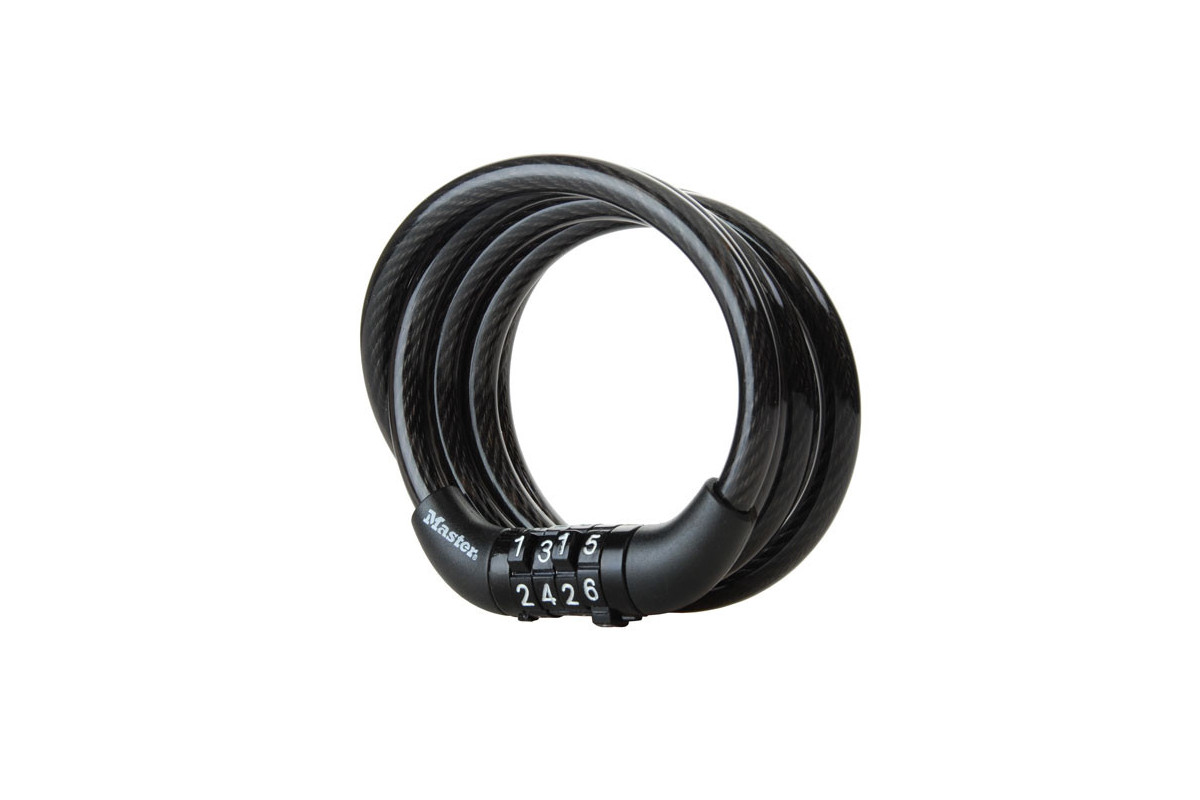 Zapięcie rowerowe MASTERLOCK QUANTUM 8143 8mm 120cm SZYFR czarne (NEW) Zapięcie rowerowe MASTERLOCK QUANTUM 8143 8mm 120cm SZYFR czarne (NEW)