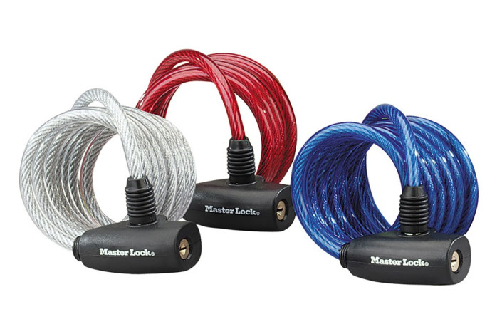 Zapięcie rowerowe MASTERLOCK QUANTUM 8127 8mm 180cm KLUCZYK 3szt. zestaw rodzinny (NEW)