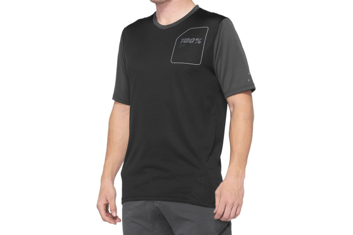 Koszulka męska 100% RIDECAMP Jersey krótki rękaw black charcoal