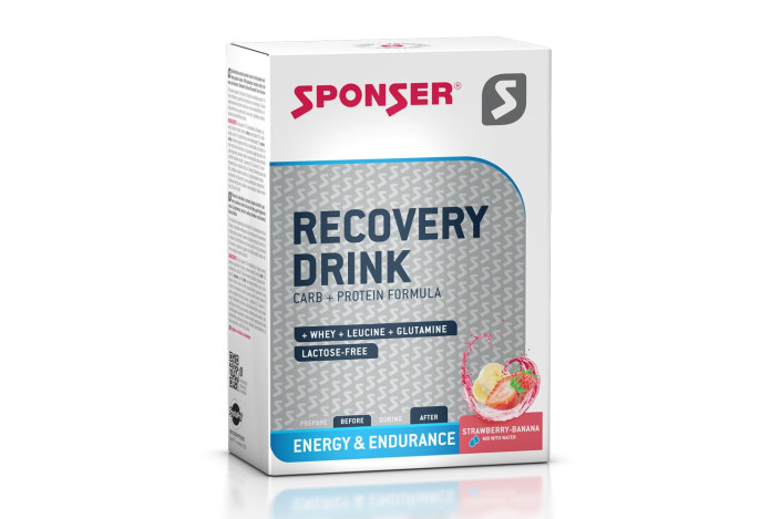Napój SPONSER RECOVERY DRINK truskawkowo-bananowy pudełko (20 saszetek x 60g) (NEW).